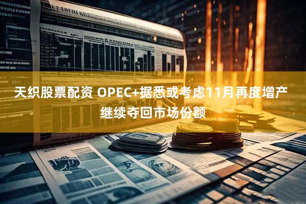 天织股票配资 OPEC+据悉或考虑11月再度增产 继续夺回市场份额