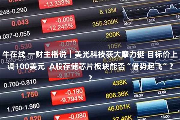牛在线 一财主播说｜美光科技获大摩力挺 目标价上调100美元  A股存储芯片板块能否“借势起飞”？
